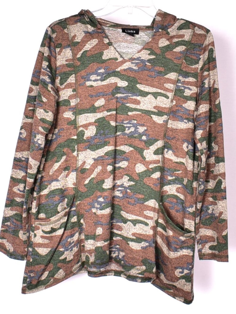 Links Camouflage Women's Pull Over With Hood Top Size Small